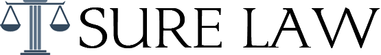 Sure Law logo with justice scales