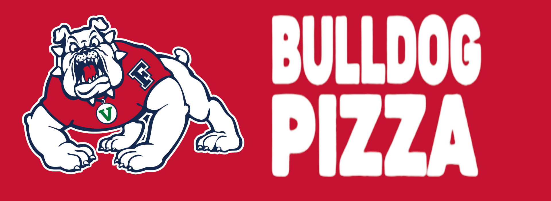 Bull Dog Pizza Logo With Victor E